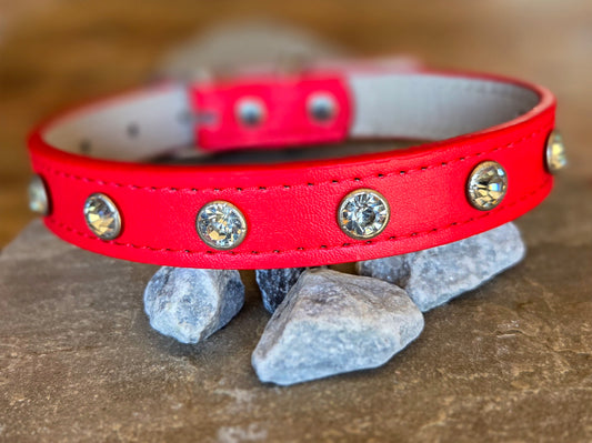 Ruby Sparkle Dog Collar